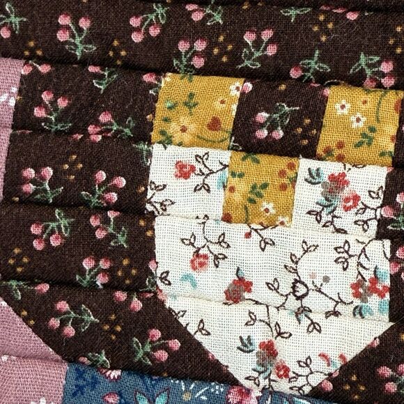 Handmade Quilted Pink Teddy Bear Heart Cottagecore Hippie Cardigan Medium - Picture 4 of 14